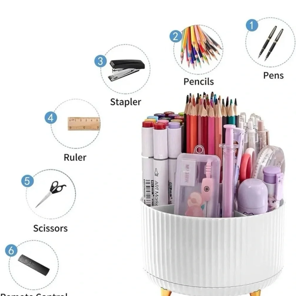 360 Degree Rotating Desk Organizers ,Pencil Cup,Office Organization and Storage - Picture 2 of 6